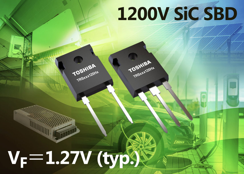 NEUE 1200 V SIC-SCHOTTKY-DIODEN VON TOSHIBA ERREICHEN NIEDRIGE VORWÄRTSSPANNUNG VON TYPISCH 1,27 V